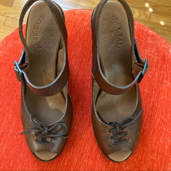 KorkEase Shoes Genuine Korkease Brown Leather And Suede Slingback